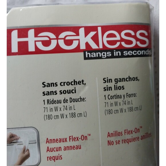 Hookless 71 in. x 74 in. Shower Curtain Monaco Print Plain Weave New - Picture 8 of 8